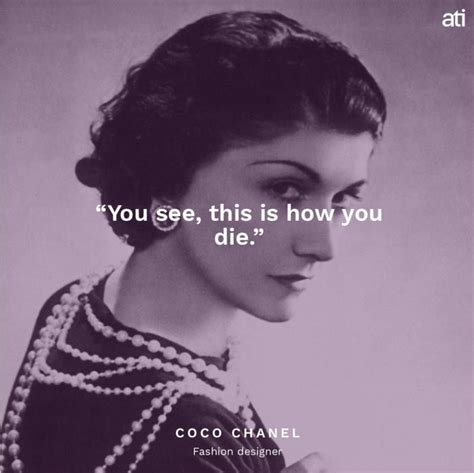 chanel what dead|coco Chanel last words.